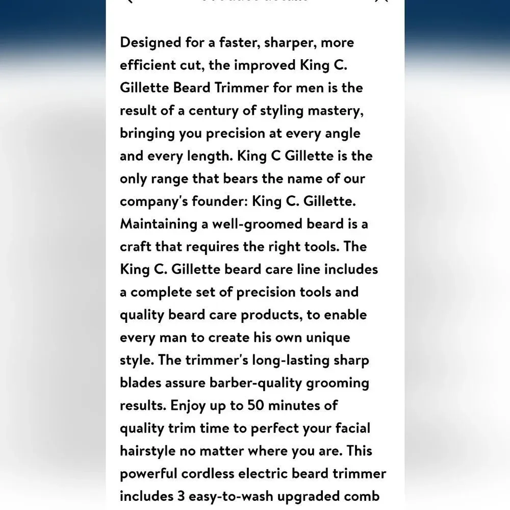 King‎ C Gilette Cordless Beard Trimmer w/Attachments